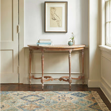 Load image into Gallery viewer, Handwoven Wool &amp; Jute Rug with Blue &amp; Beige Geometric Medallion Pattern – Flatweave
