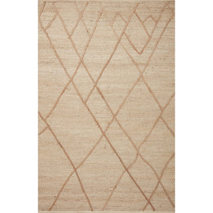 Handwoven Jute & Wool Rug with Abstract Line Pattern in Beige – Flatweave