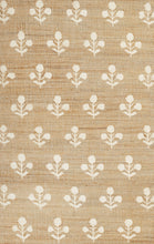 Load image into Gallery viewer, Handwoven Jute &amp; Wool Rug with Floral Pattern in Natural &amp; Ivory – Flatweave
