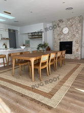 Load image into Gallery viewer, Handwoven Jute Rug with Natural Border – Minimalist Flatweave Design
