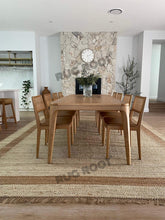 Load image into Gallery viewer, Handwoven Jute Rug with Natural Border – Minimalist Flatweave Design
