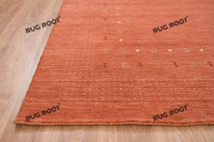 Desert Hues | Handwoven Low Pile Gabbeh Rug in Earthy Orange & Rust