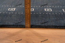 Load image into Gallery viewer, Handwoven Serenity | Large Gabbeh Area Rug in Soft Blue Grey Wool
