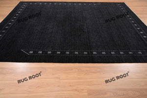 Handcrafted Retreat | Oversized Black Gabbeh Rug for Cozy Bedrooms & Living Rooms