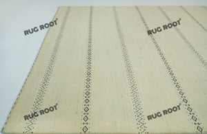 Boho Chic Retreat | Handwoven Gabbeh Rug in Neutral Tones with Striped Accents