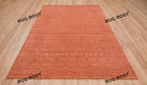 Desert Hues | Handwoven Low Pile Gabbeh Rug in Earthy Orange & Rust