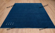 Load image into Gallery viewer, Modern Minimalism | Deep Blue Gabbeh Rug with Soft Pile and Subtle Detailing
