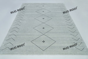 Modern Minimalist Rug | Handwoven Grey Area Gabbeh Rug with Simple Geometric Pattern
