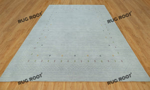 Artisan Crafted | Light Blue Moroccan Gabbeh Rug with Tribal-Inspired Design
