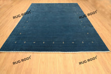 Load image into Gallery viewer, Coastal Chic | Modern Gabbeh Rug in Deep Blue with Subtle Embroidered Accents

