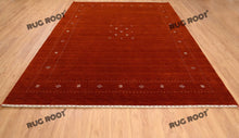 Load image into Gallery viewer, Handcrafted Simplicity | Oversized Gabbeh Rug in Burnt Sienna with Minimalist Design
