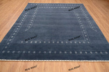 Load image into Gallery viewer, Handwoven Serenity | Large Gabbeh Area Rug in Soft Blue Grey Wool
