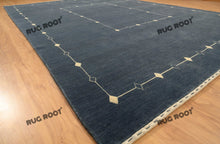 Load image into Gallery viewer, Handcrafted Haven | Soft Pile Gabbeh Rug in Blue-Grey with Modern Minimalist Design
