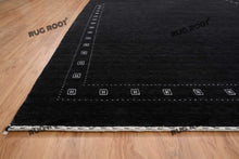 Load image into Gallery viewer, Handcrafted Retreat | Oversized Black Gabbeh Rug for Cozy Bedrooms &amp; Living Rooms
