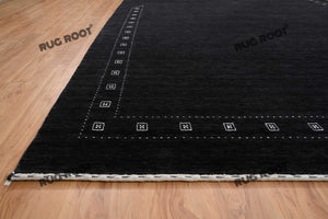 Handcrafted Retreat | Oversized Black Gabbeh Rug for Cozy Bedrooms & Living Rooms