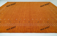 Load image into Gallery viewer, Moroccan Sun | Handwoven Orange Wool Gabbeh Rug with Playful Border Design
