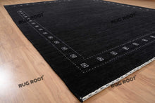 Load image into Gallery viewer, Handcrafted Retreat | Oversized Black Gabbeh Rug for Cozy Bedrooms &amp; Living Rooms
