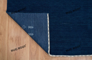 Modern Minimalism | Deep Blue Gabbeh Rug with Soft Pile and Subtle Detailing