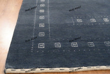 Load image into Gallery viewer, Handwoven Serenity | Large Gabbeh Area Rug in Soft Blue Grey Wool
