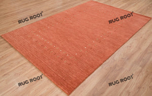 Desert Hues | Handwoven Low Pile Gabbeh Rug in Earthy Orange & Rust