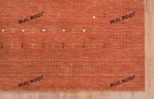 Desert Hues | Handwoven Low Pile Gabbeh Rug in Earthy Orange & Rust