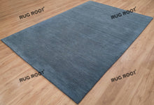 Load image into Gallery viewer, Sapphire Serenity | Handcrafted Plush Pile Gabbeh Rug in Steel Blue | Custom Sizes Available
