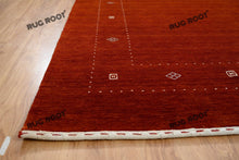 Load image into Gallery viewer, Handcrafted Simplicity | Oversized Gabbeh Rug in Burnt Sienna with Minimalist Design
