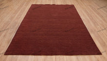 Load image into Gallery viewer, Rustic Warmth | Handwoven Wool Gabbeh Rug in Deep Burgundy
