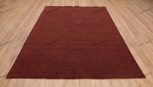 Rustic Warmth | Handwoven Wool Gabbeh Rug in Deep Burgundy