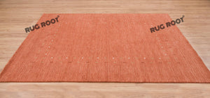 Desert Hues | Handwoven Low Pile Gabbeh Rug in Earthy Orange & Rust