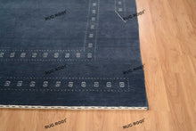 Load image into Gallery viewer, Handwoven Serenity | Large Gabbeh Area Rug in Soft Blue Grey Wool
