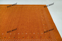 Load image into Gallery viewer, Moroccan Sun | Handwoven Orange Wool Gabbeh Rug with Playful Border Design
