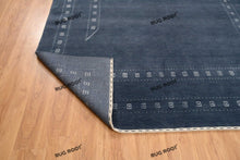 Load image into Gallery viewer, Handwoven Serenity | Large Gabbeh Area Rug in Soft Blue Grey Wool
