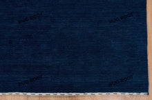 Load image into Gallery viewer, Modern Minimalism | Deep Blue Gabbeh Rug with Soft Pile and Subtle Detailing
