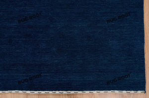 Modern Minimalism | Deep Blue Gabbeh Rug with Soft Pile and Subtle Detailing