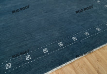 Load image into Gallery viewer, Modern Minimalist | Quick Ship Blue Gabbeh Rug with Soft Pile and Ivory Border
