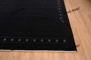 Handcrafted Retreat | Oversized Black Gabbeh Rug for Cozy Bedrooms & Living Rooms