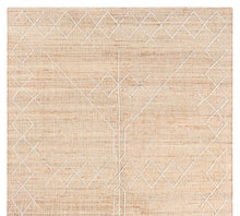 Load image into Gallery viewer, Handwoven Jute &amp; Wool Rug with Minimalist Line Design in Natural &amp; Ivory – Flatweave
