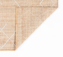 Load image into Gallery viewer, Handwoven Jute &amp; Wool Rug with Minimalist Line Design in Natural &amp; Ivory – Flatweave
