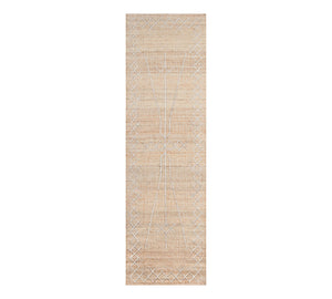 Handwoven Jute & Wool Rug with Minimalist Line Design in Natural & Ivory – Flatweave