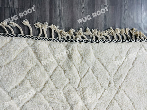 Bohemian Chic Rug | Handwoven Moroccan Wool in Creamy White Tones
