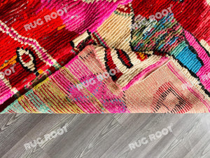 Vibrant Moroccan Azilal Rug | Handwoven Wool with Colorful Abstract Expression