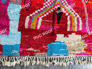 Vibrant Moroccan Azilal Rug | Handwoven Wool with Colorful Abstract Expression