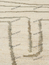 Load image into Gallery viewer, Handwoven Wool &amp; Jute Rug with Abstract Line Pattern - Ivory &amp; Gray
