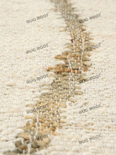 Load image into Gallery viewer, Handwoven Wool &amp; Jute Rug with Abstract Line Pattern - Ivory &amp; Gray
