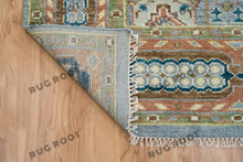 Load image into Gallery viewer, Silver Grey Oriental Rug with Rust Border | Hand-Knotted Design for Spacious Living Rooms
