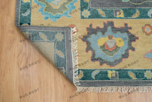 Load image into Gallery viewer, Hand Knotted Custom Oushak Rug Gray Base with Vibrant Accents, 9x12
