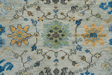 Load image into Gallery viewer, Serene Harmony | Gray &amp; Blue Oushak Rug | Modern Area Rug
