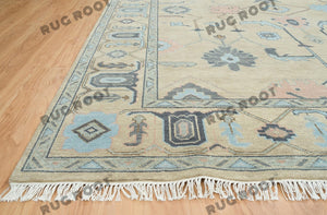 Desert Sandscape | Handwoven Oushak Rug with Faded Elegance | Sand Beige