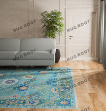 Load image into Gallery viewer, Whispering Pines | Handwoven Blue Oushak Rug | Country Style
